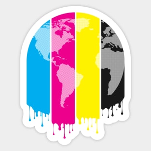 4 Colors Paint Our World Sticker